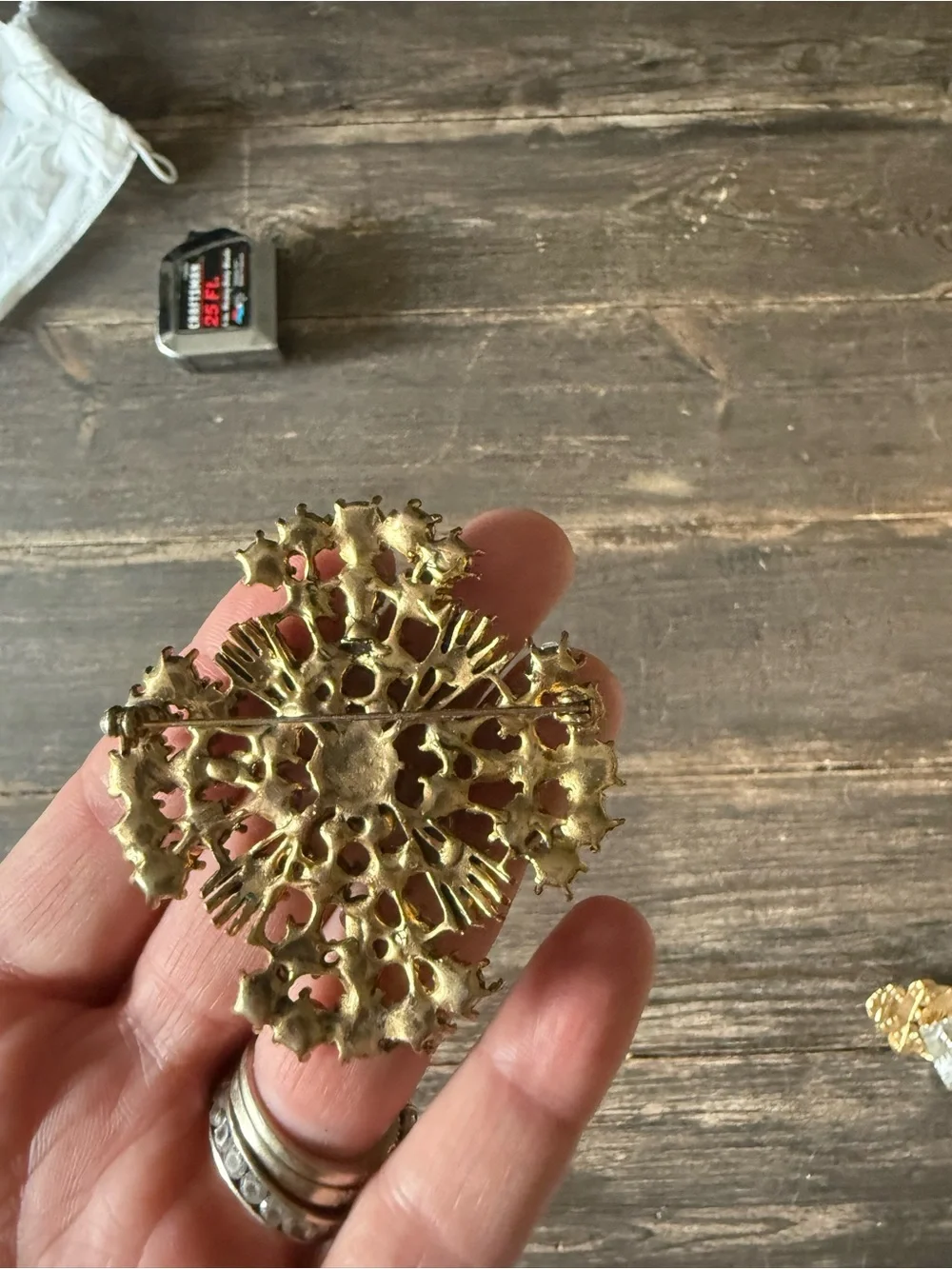 VINTAGE MALTESE CROSS BROOCH - Mid-Century Pastel Rhinestones